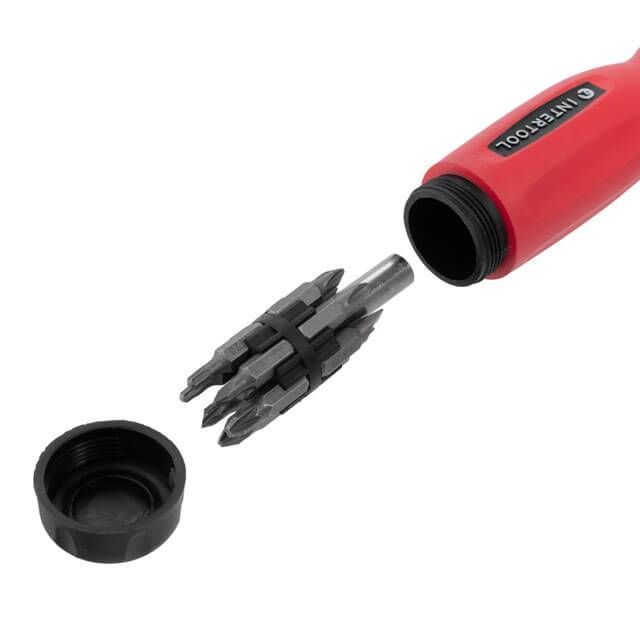Отвертка реверсивная с комплектом насадок 12 ед. INTERTOOL VT-1003