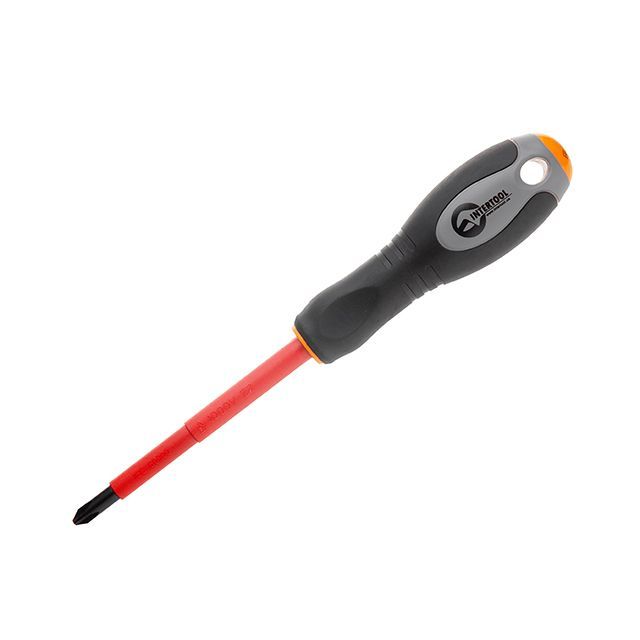 Отвертка изолированная крестовая PH2*100 мм, 1000 В INTERTOOL VT-3212