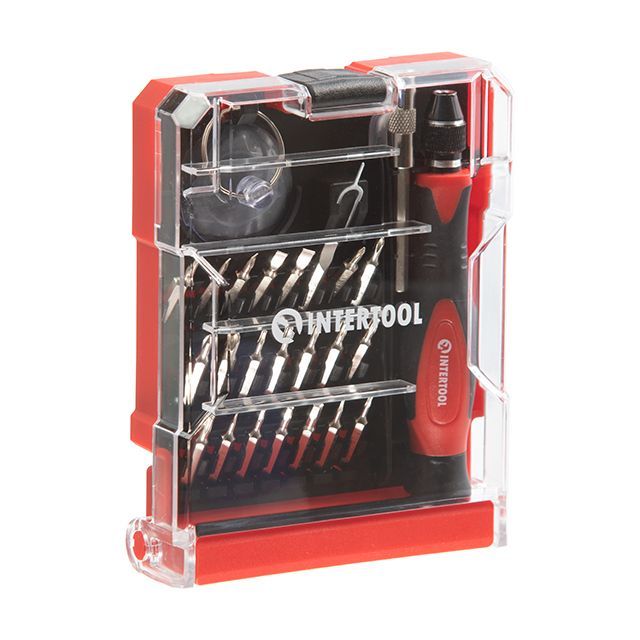 Отвертка прецизионная с комплектом насадок 29 ед, Cr-V INTERTOOL VT-3336