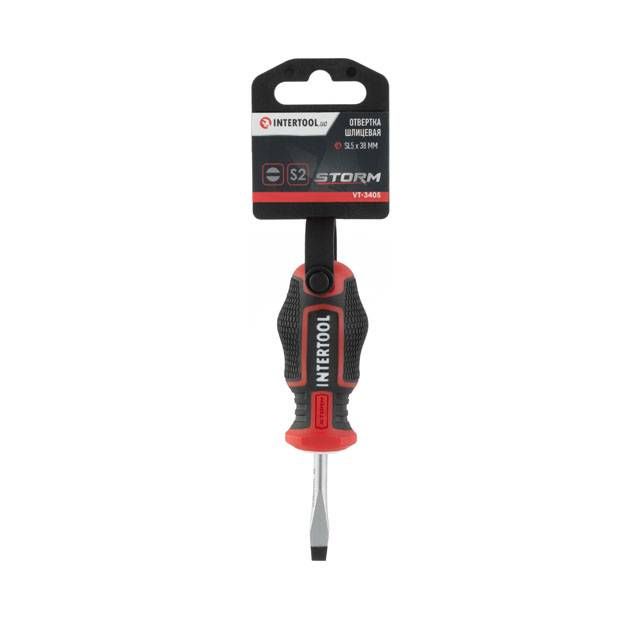 Отвертка шлицевая SL5.0*38 мм, S2, STORM INTERTOOL VT-3405