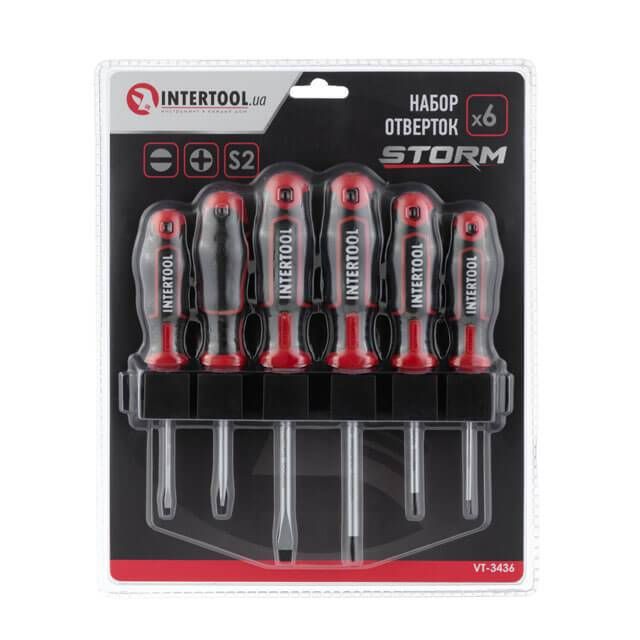 Набор отверток 6 ед., STORM INTERTOOL VT-3436