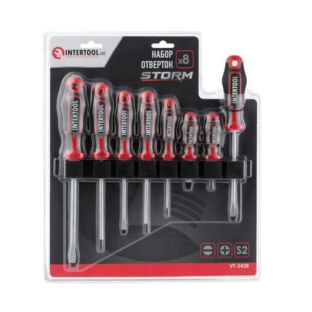 Набор отверток 8 ед., STORM INTERTOOL VT-3438