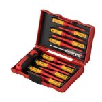 Набор изолированных отверток с отверткой индикатором 14 ед. VDE (SL0.5*3.0*100 мм, SL0.8*4.0*100 мм, SL1.0*5.5*100 мм, SL1.2*6.5*100 мм, PH1*80 мм, PH INTERTOOL VT-3614