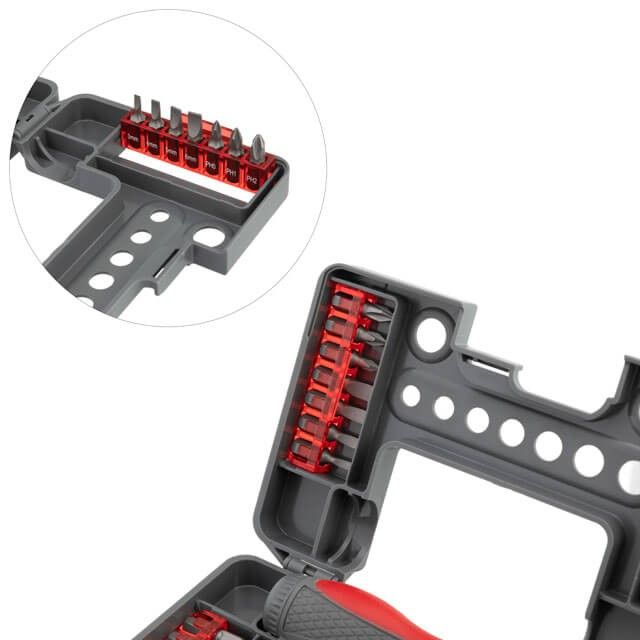 Отвертка реверсионная с комплектом насадок и головок 38 ед, STORM INTERTOOL VT-3638