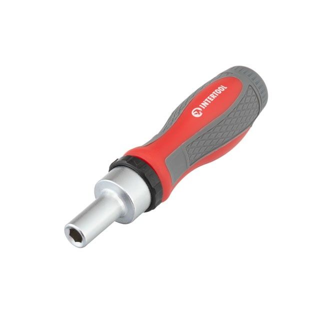 Отвертка реверсионная с комплектом насадок и головок 38 ед, STORM INTERTOOL VT-3638