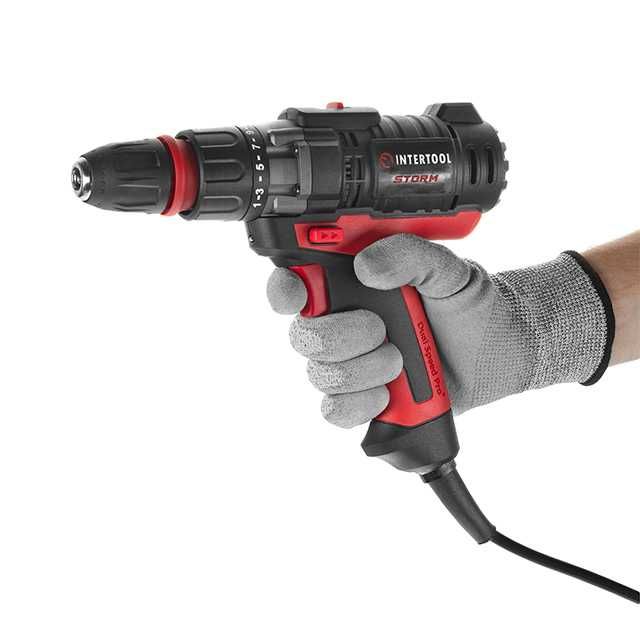 Дрель-шуруповерт электрическая 420 Вт, 0-500/0-1800 об/мин, 0.8-10 мм, макс. 20 Nм, съемный патрон INTERTOOL WT-0110