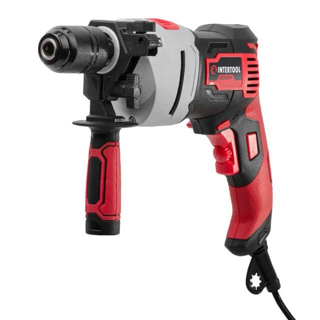 Дрель ударная 900Вт, 0-2800об/мин,1.5-13мм, метал. корпус редуктора, быстрозажимной патрон INTERTOOL WT-0119