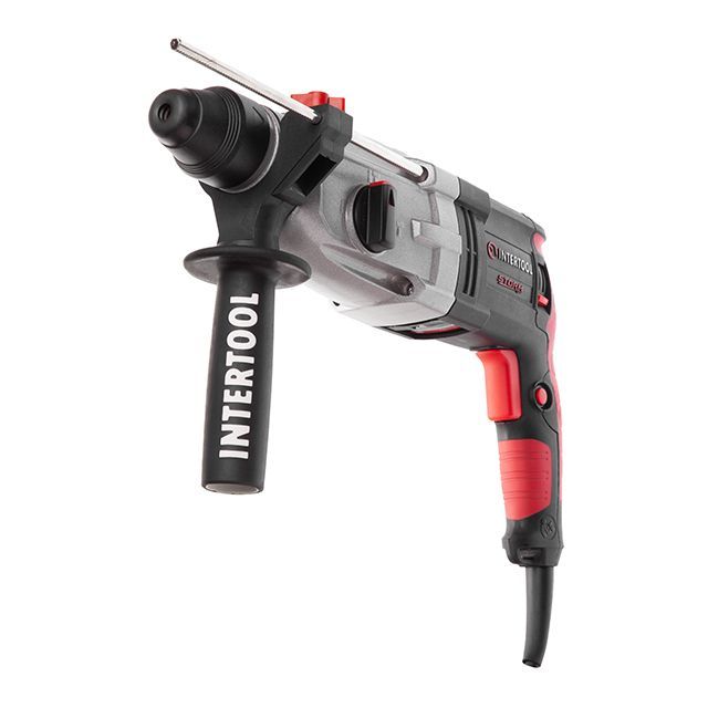 Перфоратор 1000 Вт, 3.2 Дж, 0-1300 об/мин, 0-5100 уд/мин, 3 режима, металлический корпус редуктора INTERTOOL WT-0172