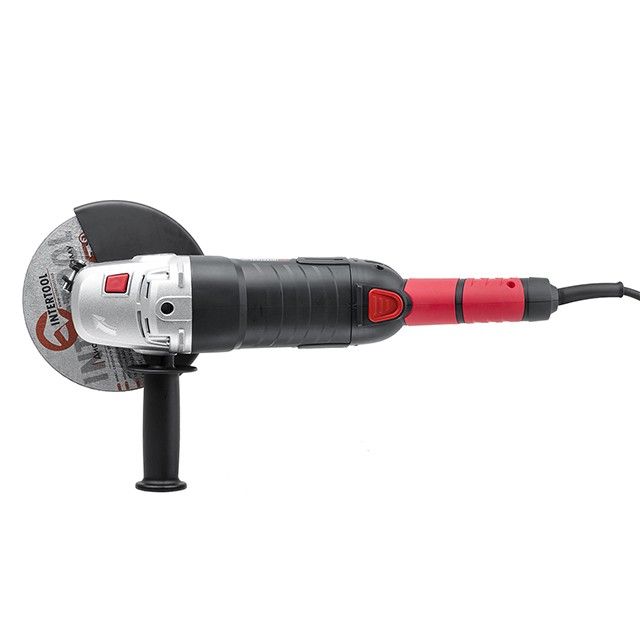 Шлифмашина угловая, 1800 Вт, диаметр круга 180 мм, 8000 об/мин, плавный пуск INTERTOOL WT-0227