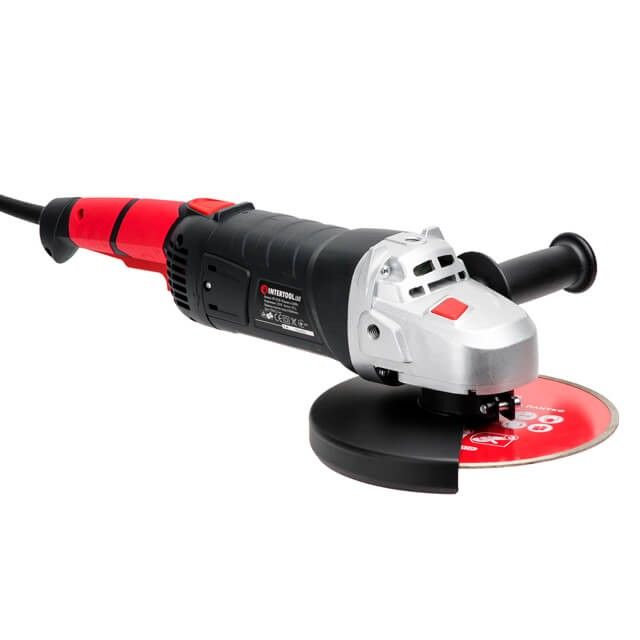 Шлифмашина угловая, 2400 Вт, диаметр круга 230 мм, 6300 об/мин, плавный пуск INTERTOOL WT-0228