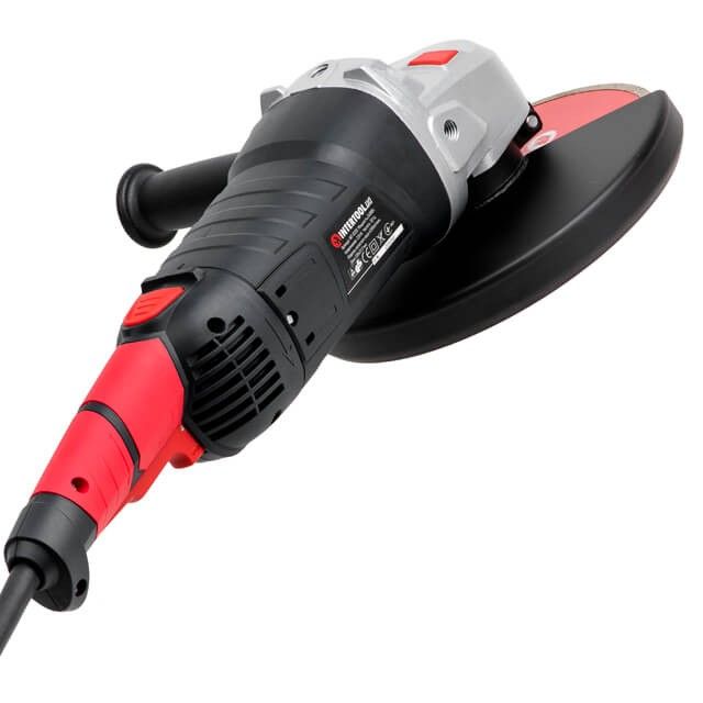 Шлифмашина угловая, 2400 Вт, диаметр круга 230 мм, 6300 об/мин, плавный пуск INTERTOOL WT-0228