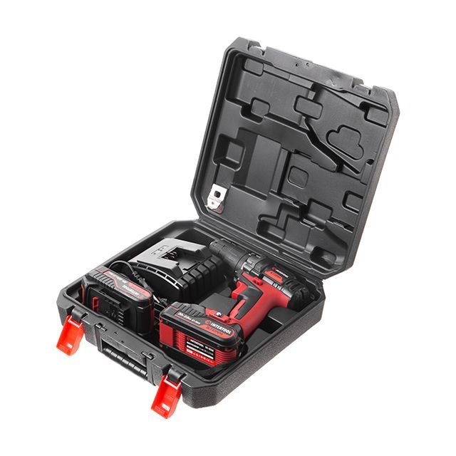 Дрель-шуруповерт аккумуляторная 20 В, 35 Nm, 0-400/0-1500 об/мин, 0,8-10 мм, литий-ион, 2x2.0 Ач, ЗУ, кейс INTERTOOL WT-0328