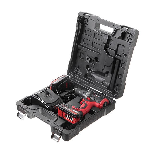 Дрель-шуруповерт аккумуляторная с бесщеточным двигателем 20 В, 50 Nm, 0-400/0-1500 об/мин, 1,5-13 мм, литий-ион, 2x2.0 Ач, ЗУ, кейс INTERTOOL WT-0331