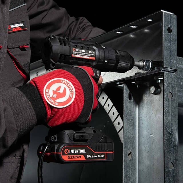 Дрель-шуруповерт аккумуляторная 20 В, 35 Nm, 0-450/0-1500 об/мин, 2-13 мм, Li-Ion, 2.0 Ач, ЗУ 2 А, кейс INTERTOOL WT-0350