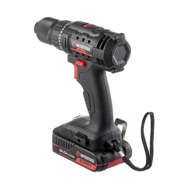 Дрель-шуруповерт аккумуляторная 20 В, 35 Nm, 0-450/0-1500 об/мин, 2-13 мм, Li-Ion, 2.0 Ач, ЗУ 2 А, кейс INTERTOOL WT-0350