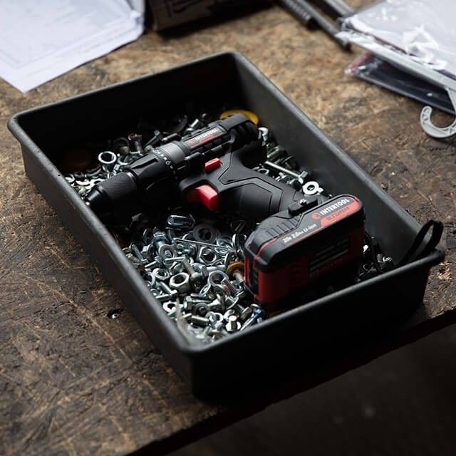 Дрель-шуруповерт аккумуляторная 20 В, 50 Нм, 0-450/0-1700 об/мин, 2-13 мм, Li-Ion, 2.0 Ач, ЗУ 2 А, кейс INTERTOOL WT-0351