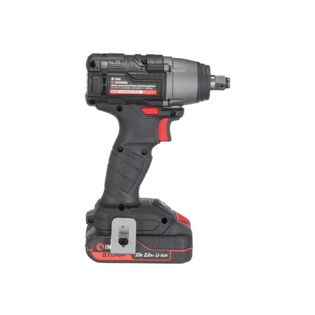 Гайковерт ударный аккумуляторный с бесщеточным двигателем 20 В, 300 Нм, 0-2500 об/мин, 0-3000 уд/мин, 1/2", Li-ion, 2.0 Ач, ЗУ 2 А, кейс INTERTOOL WT-0364