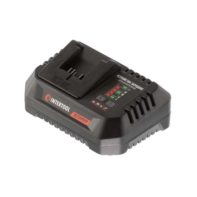 Шлифмашина угловая аккумуляторная с бесщеточным двигателем 20 В, 125 мм, 10000 об/мин, Li-Ion, 4.0 Ач, ЗУ    4 А, кейс INTERTOOL WT-0366