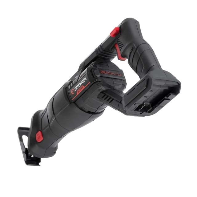 Пила сабельная аккумуляторная с бесщеточным двигателем 20 В, 0-2500 об/мин, ход пилки 28 мм, без ЗУ и АКБ INTERTOOL WT-0367