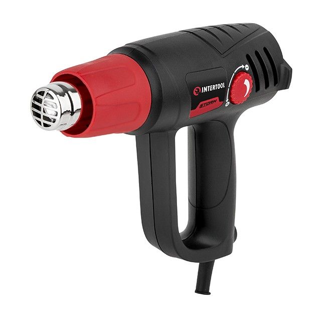Фен технический 2000 Вт, регулировка 50-600°C, 250-500 л/мин, 2 режима INTERTOOL WT-1020
