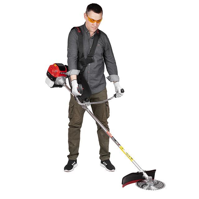 Мотокоса 1,85 кВт, 52 см³, катушка, фреза 40 зубъев, двухплечевой ранцевый ремень, STORM ( комплект из двух частей: вал + двигатель) INTERTOOL WT-2230