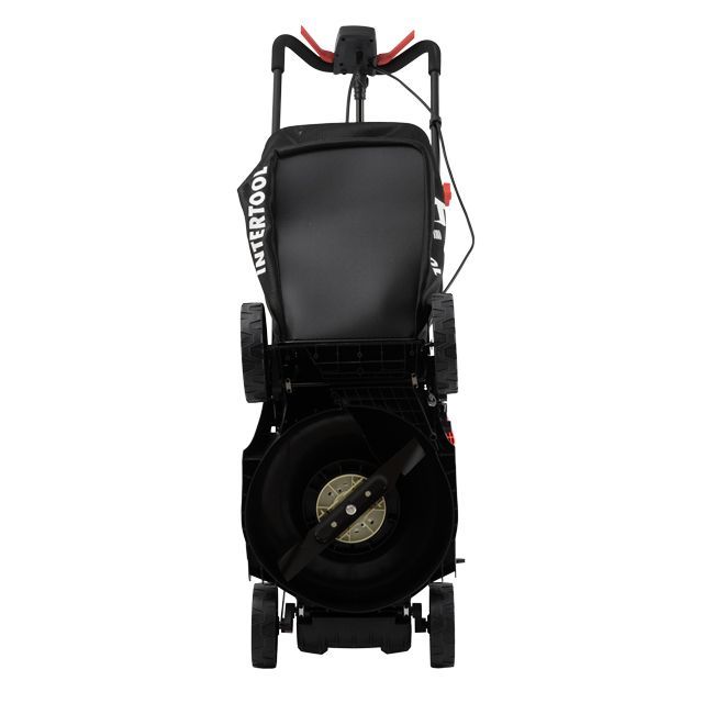 Газонокосилка электрическая 1.4 кВт, 230 В~50 Гц, 3300 об/мин, ширина захвата 340 мм, высота среза 30-80 мм, контейнер 35 литров, STORM INTERTOOL WT-2264