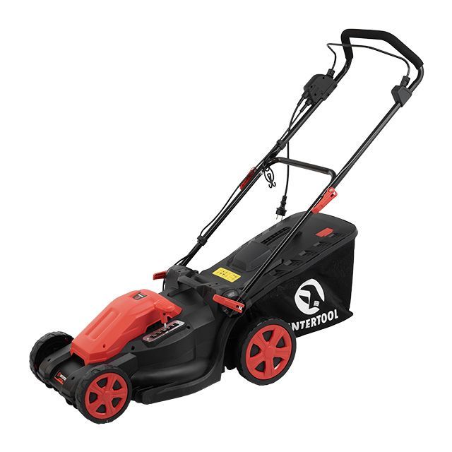 Газонокосилка электрическая 1,8 кВт, 230 В~50 Гц, 3200 об/мин, ширина захвата 400 мм, высота среза 25-75 мм, контейнер 40 л, STORM INTERTOOL WT-2265