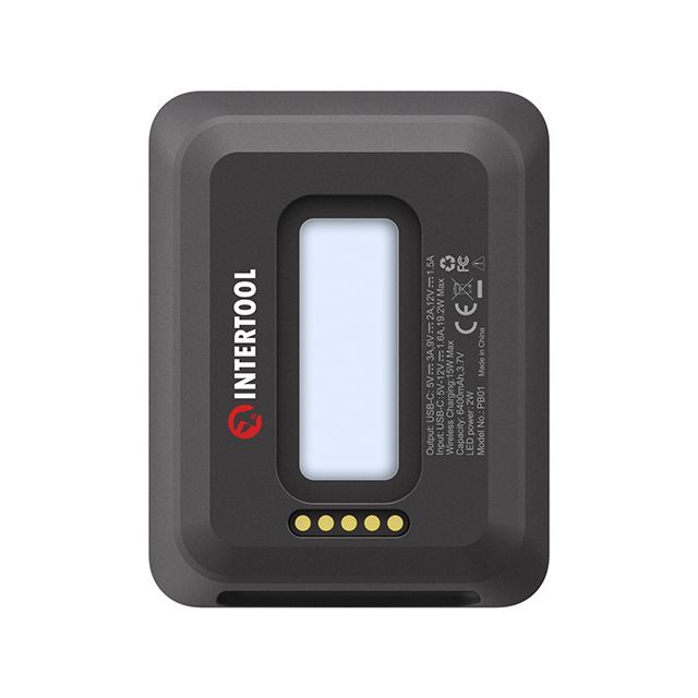 Повербанк портативный съемный, 6400 мАч/3.7 В, беспроводная зарядка макс. 15 Вт., для зарядных станций WT-7011/7012/7013, STORM INTERTOOL WT-7010