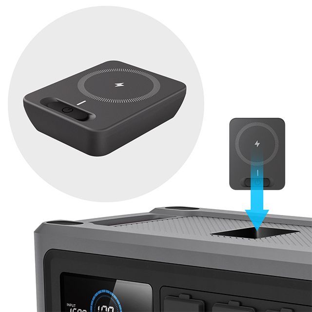 Станция зарядная портативная 2.4 кВт, 2048 Втч, LiFeP04, беспроводная зарядка, съемный повербанк, STORM INTERTOOL WT-7013