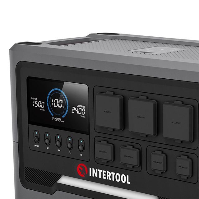 Станция зарядная портативная 2.4 кВт, 2048 Втч, LiFeP04, беспроводная зарядка, съемный повербанк, STORM INTERTOOL WT-7013