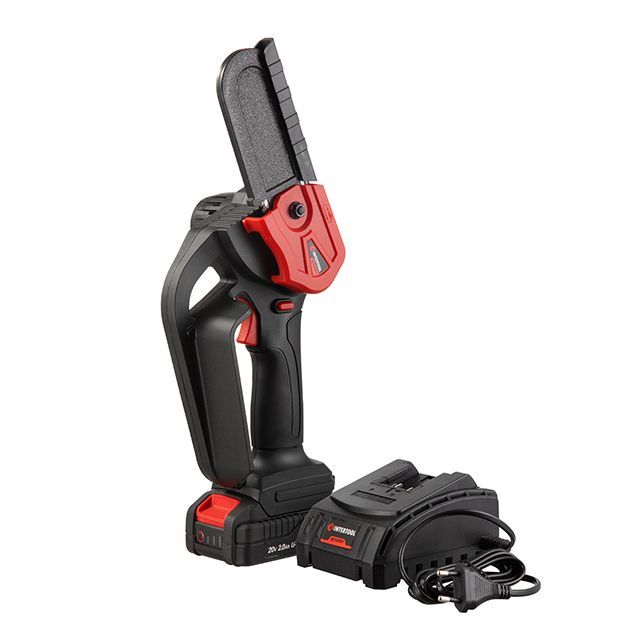 Мини-пила цепная аккумуляторная 20 В, шина 10 см, 4 м/с, литий-ион, 2.0 Ач, ЗУ 2А, STORM INTERTOOL WT-9109