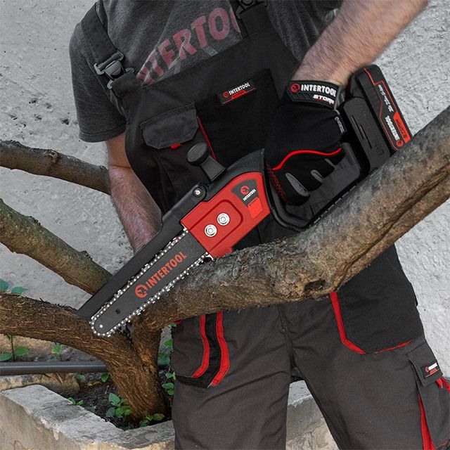 Міні-пилка ланцюгова акумуляторна з безщітковим двигуном 20 В, шина 20 см, 7.5 м/с, без ЗУ та АКБ, STORM INTERTOOL WT-9210