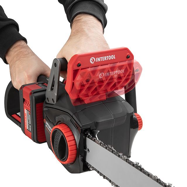 Пила ланцюгова акумуляторна з безщітковим двигуном 40 В (2х20 В), шина 35 см, SDS-система натяжки ланцюга, без ЗУ та АКБ INTERTOOL WT-9211