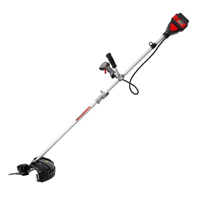 Триммер аккумуляторный с бесщеточным двигателем 40 В (2х20 В), 6000 об/мин, диаметр вращения диска/лески 255/350 мм, катушка + 3-х зуб.нож, без ЗУ АКБ INTERTOOL WT-9213