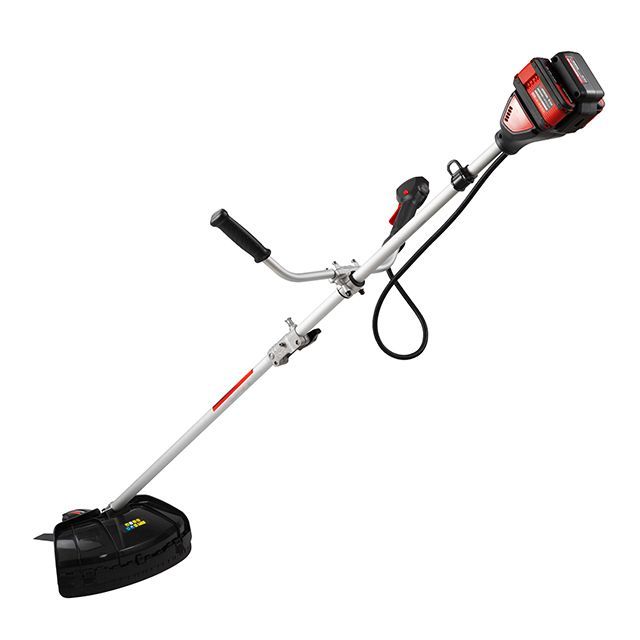 Триммер аккумуляторный с бесщеточным двигателем 40 В (2х20 В), 6000 об/мин, диаметр вращения диска/лески 255/350 мм, катушка + 3-х зуб.нож, без ЗУ АКБ INTERTOOL WT-9213