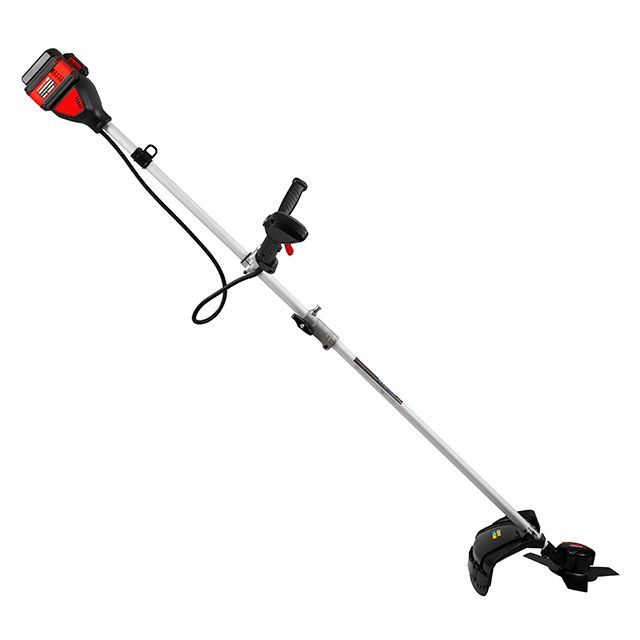 Триммер аккумуляторный с бесщеточным двигателем 40 В (2х20 В), 6000 об/мин, диаметр вращения диска/лески 255/350 мм, катушка + 3-х зуб.нож, без ЗУ АКБ INTERTOOL WT-9213