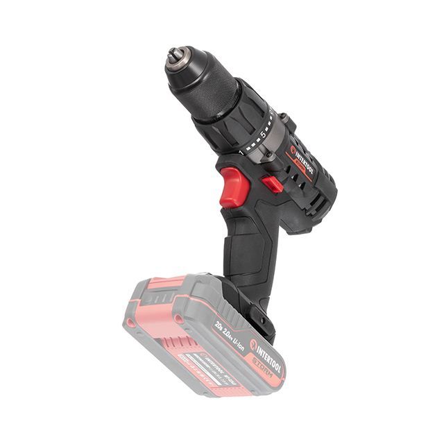 Дрель-шуруповерт аккумуляторная 20 В, 50 Nm, 0-450/0-1700 об/мин, 2-13 мм, без ЗУ и АКБ INTERTOOL WT-9351