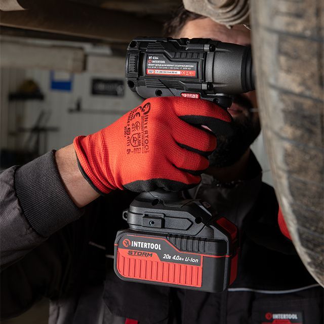 Гайковерт ударный аккумуляторный с бесщеточным двигателем 20 В, 300 Nm, 0-2500 об/мин, 0-3000 уд/мин, 1/2", без ЗУ и АКБ INTERTOOL WT-9364