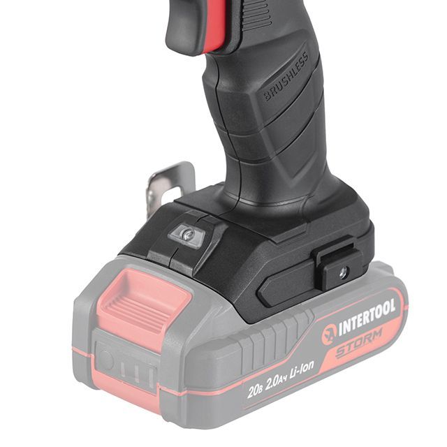 Гайковерт ударный аккумуляторный с бесщеточным двигателем 20 В, 300 Nm, 0-2500 об/мин, 0-3000 уд/мин, 1/2", без ЗУ и АКБ INTERTOOL WT-9364