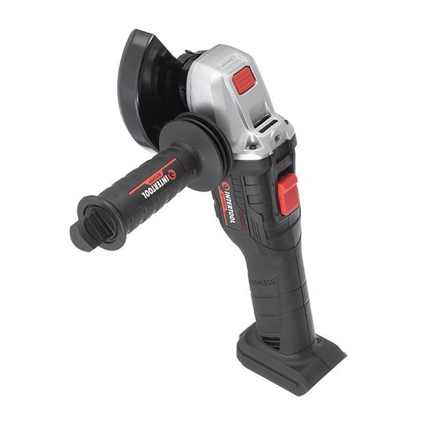 Шлифмашина угловая аккумуляторная с бесщеточным двигателем 20 В, 125 мм, 10000 об/мин, без ЗУ и АКБ INTERTOOL WT-9366