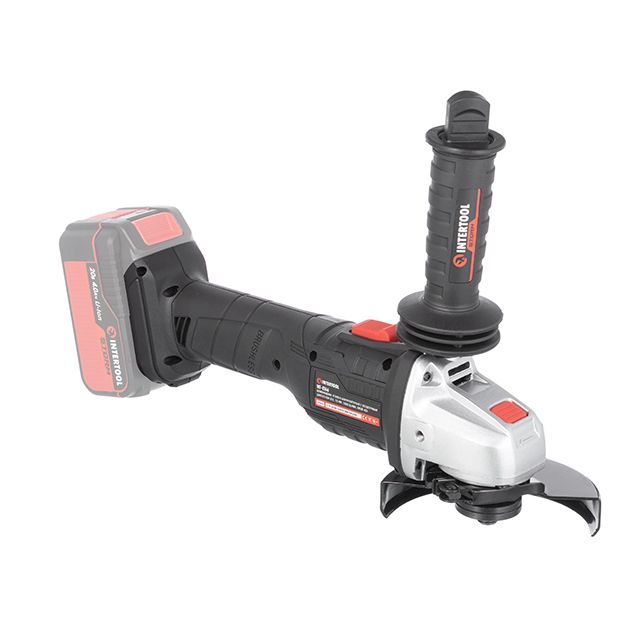 Шлифмашина угловая аккумуляторная с бесщеточным двигателем 20 В, 125 мм, 10000 об/мин, без ЗУ и АКБ INTERTOOL WT-9366