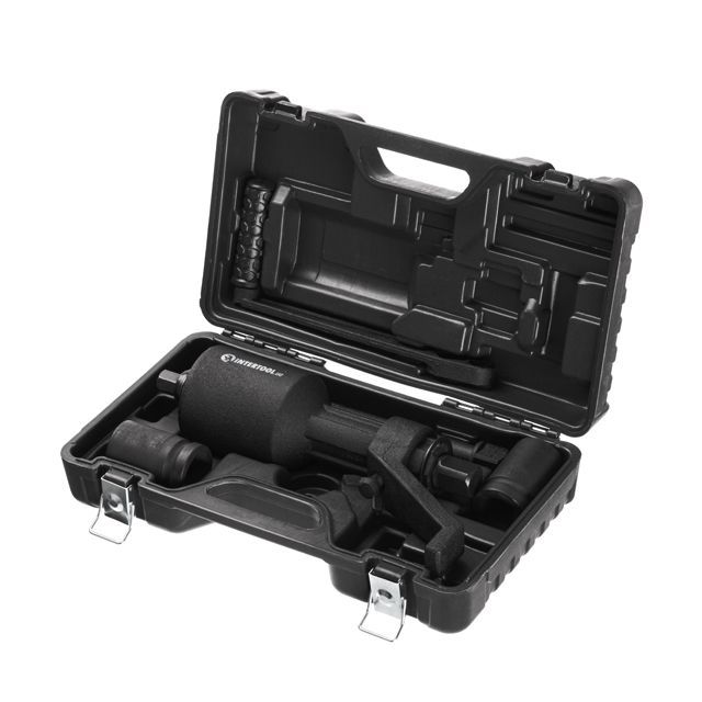 Ключ баллонный роторный для груз. авто 380 мм, двухскоростной, макc. 3800 Нм, головки 32, 33 мм, пласт. кейс INTERTOOL XT-0006