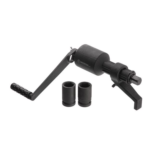 Ключ баллонный роторный для груз. авто 380 мм, двухскоростной, макc. 3800 Нм, головки 32, 33 мм, пласт. кейс INTERTOOL XT-0006