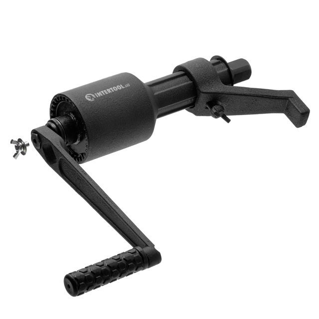 Ключ баллонный роторный для груз. авто 380 мм, двухскоростной, макc. 3800 Нм, головки 32, 33 мм, пласт. кейс INTERTOOL XT-0006