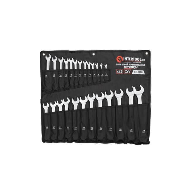 Набор ключей комбинированных 25шт., 6-32мм, Cr-V, чехол, DIN3113, STORM INTERTOOL XT-1000