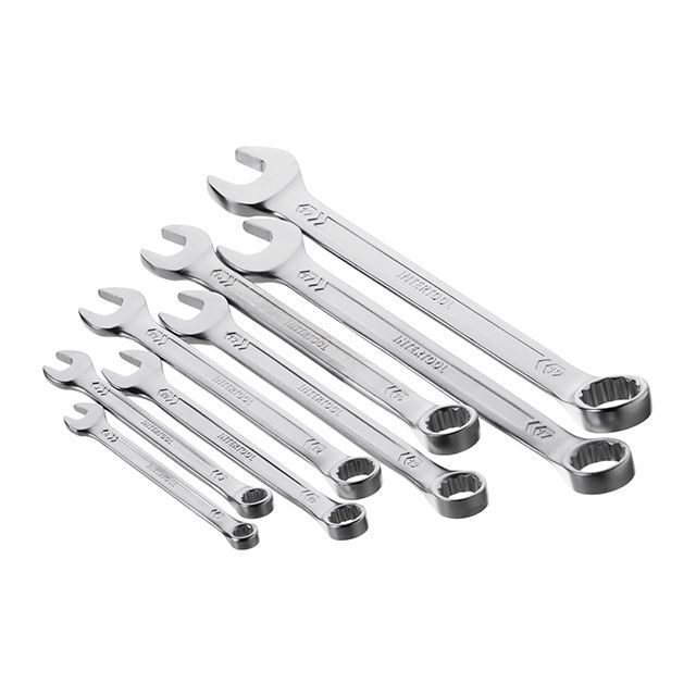 Набор ключей комбинированных 8 ед., STORM, 6-19 мм, Сr-V INTERTOOL XT-1002