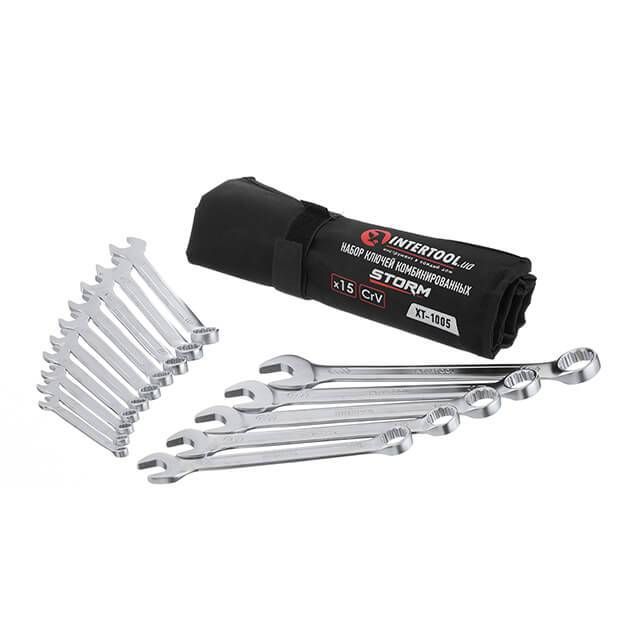 Набор ключей комбинированных 15 ед., STORM, 6-22 мм, Cr-V, чехол INTERTOOL XT-1005