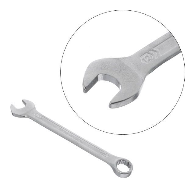 Ключ комбинированный 12 мм, STORM, Cr-V, покрытие сатин-хром INTERTOOL XT-1012