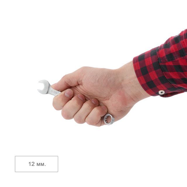 Ключ комбинированный 12 мм, STORM, Cr-V, покрытие сатин-хром INTERTOOL XT-1012