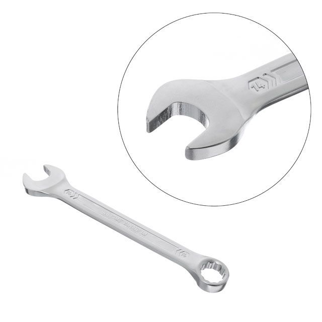 Ключ комбинированный 14 мм, STORM, Cr-V, покрытие сатин-хром INTERTOOL XT-1014